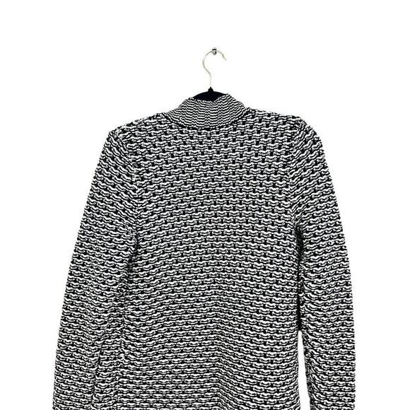 Talbots Wool Blend Cardigan Sweater Open Front Stripe Black White Women Size XS - Picture 5 of 5